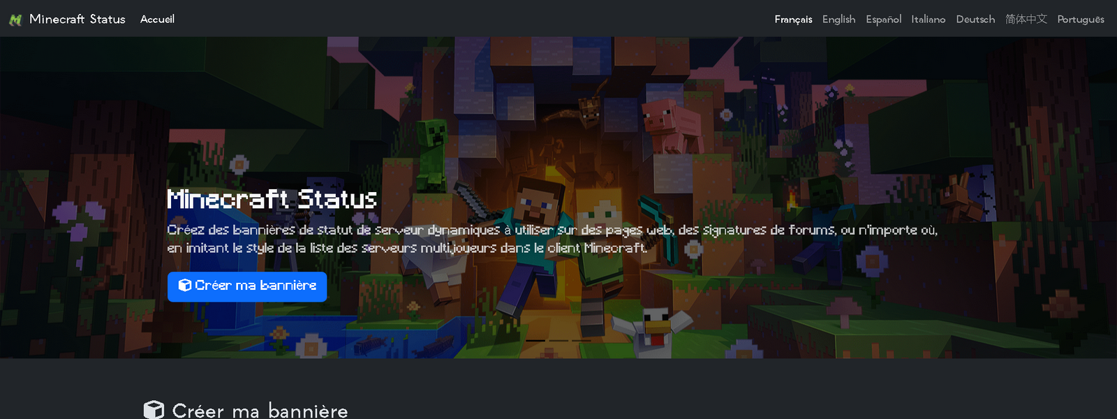 Minecraft-Stat.us - développé par Florian LEROY